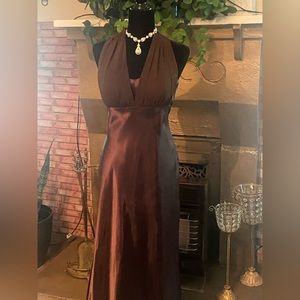 Betsy & Adam evening gown. Brown